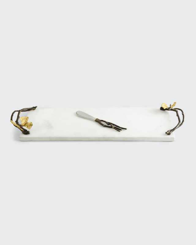 Butterfly Ginkgo Small Cheese Board with Knife